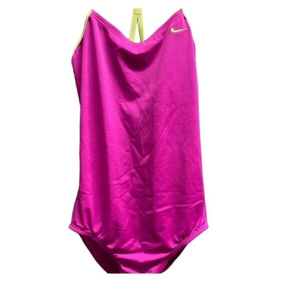 Nike pink and yellow Razorback one piece, bathing suit size medium - Picture 4 of 6